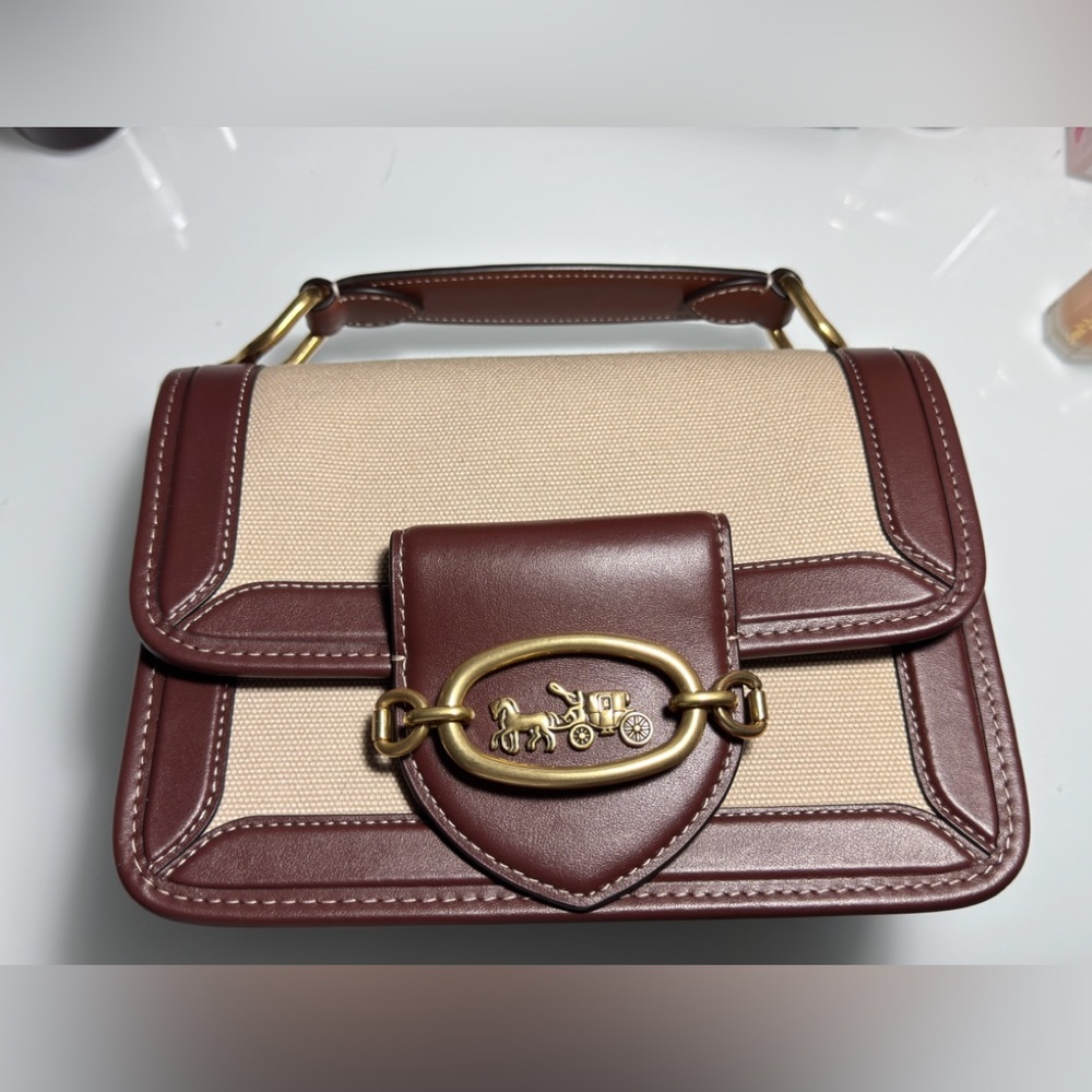Coach Hero Shoulder Bag, Canvas and refined calf leather